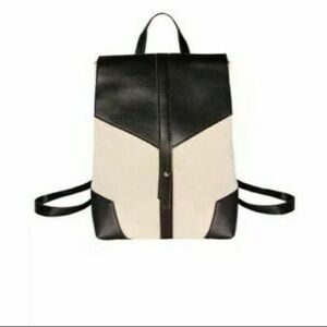 Deux Lux New Black & White Canvas Backpack Purse